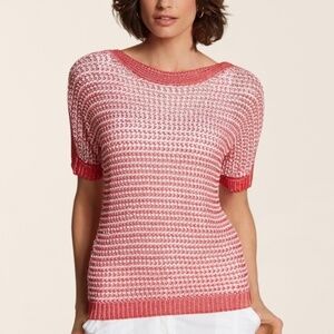 Chico's Watermelon Fizz Textured Ronie Pullover Sweater Top Size Large
